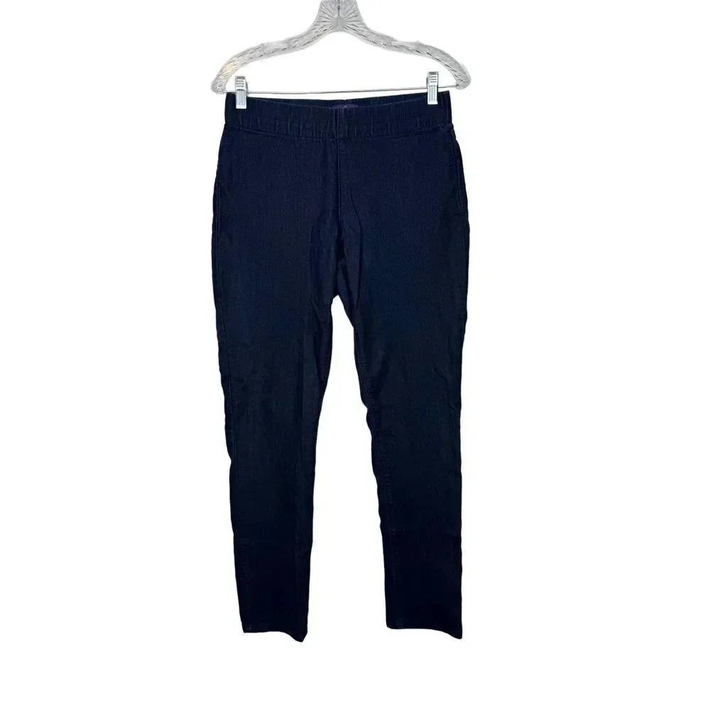NYDJ Skinny Ankle Pull-On Jeans Legging 4P Dark Wash Lift Tuck Pockets Waist 28”